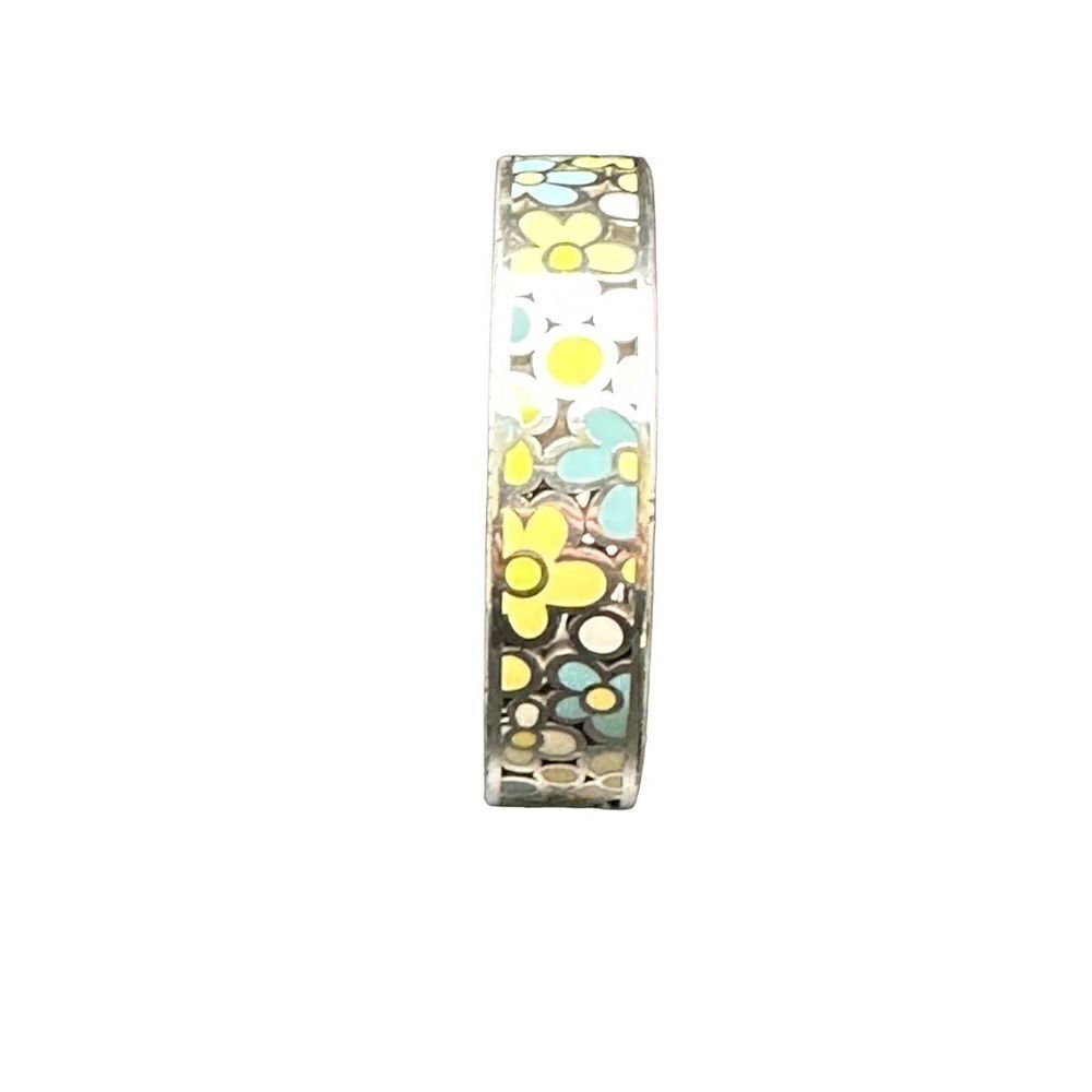 Vintage Brighton Retired Flower Multi Color Enameled Bracelet marked - Picture 5 of 8